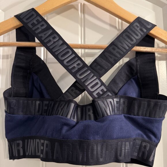 Under Armour Opening Night Strappy Bra Navy Size Medium - Picture 4 of 4